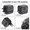 All-in-One Reiseadapter Wandladegerät 6A für US EU UK AU mit 2 USB-Anschlüssen und 1 Typ-C-Universalstecker