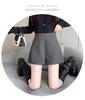 Women's High-Waist Gray Wool Blend Wide-Leg Shorts for Autumn/Winter: 2026 A-Line Casual Outerwear with Boots
