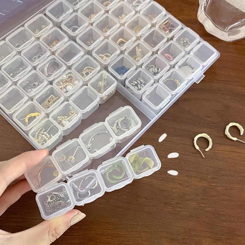 Stylish Jewelry Organiser with Compartment Transparent Case Plastic Storage Box For Earrings Necklaces Accessories
