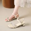 Designer Summer Concise Open Toe Women Sandals Ladies Elegant Thick Heel Party Dress Gladiator Sandalias