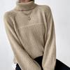 2026 Autumn/Winter Women's European American Simple Lapel Raglan Sleeve Pullover Knit Sweater