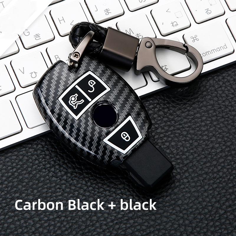 Kolfiberplast Bilnyckelfodral Skydd för Mercedes Benz A B C E G-klass C200 C300 E350 W205 E260L GLK A45 AMG BGA Tillbehör