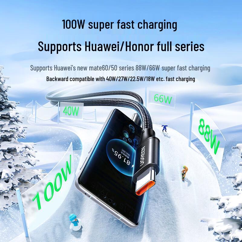Ugreen 100W Καλώδιο USB-A σε Type-C Γρήγορης Φόρτισης Πλεγμένο