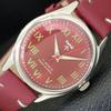 VINTAGE HMT HANDAUFZUG INDISCHE HERREN RÖMISCHE ZIFFERN ROTES ZIFFERBLATT UHR a702871-1 R211-a702871