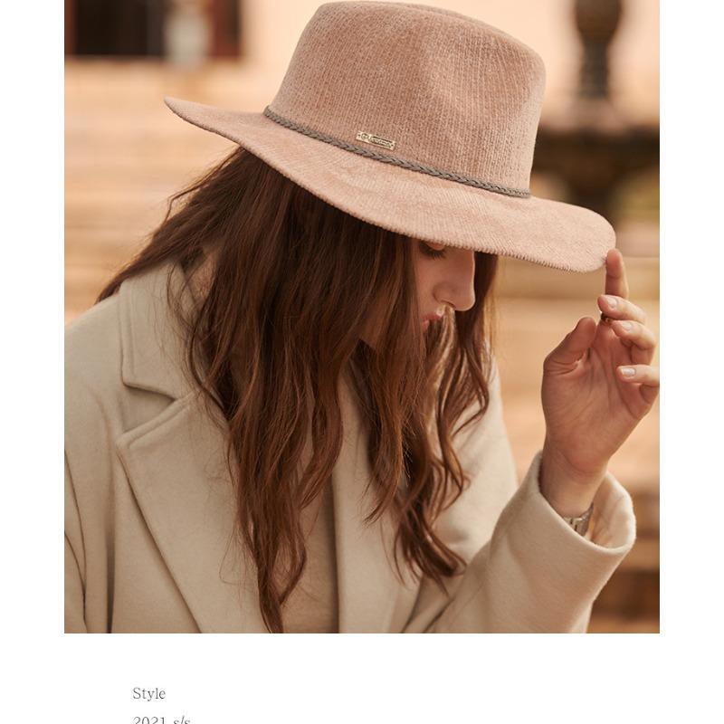 New wide-brimmed tapered knitted hat for men and women, large brim hat, light