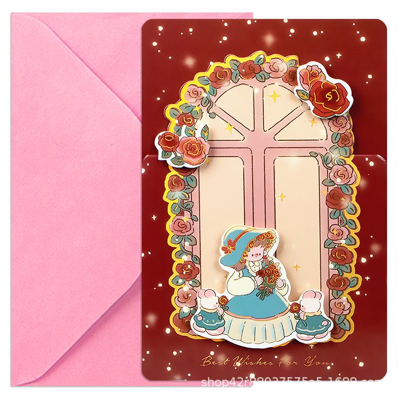 

Открытка с трехмерным цветочным букетом Chenyang