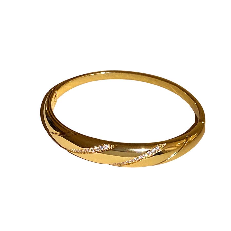 Geometrisches Armreif 18K Gold Plated Zirkonia: Luxuriöses, Modisches, Vielseitiges Damenarmband