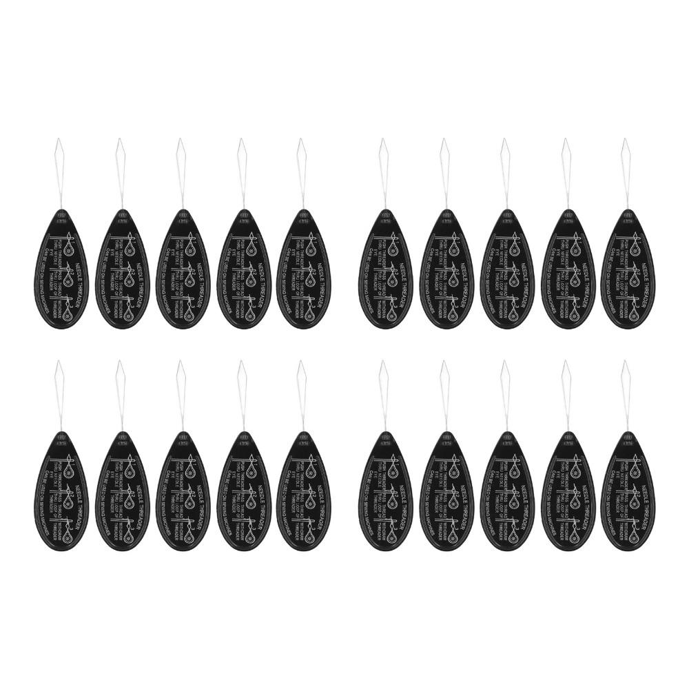 20pcs Flexible Loop DIY Needle Threader Black Hand Sewing Needle Threader  For Crafting