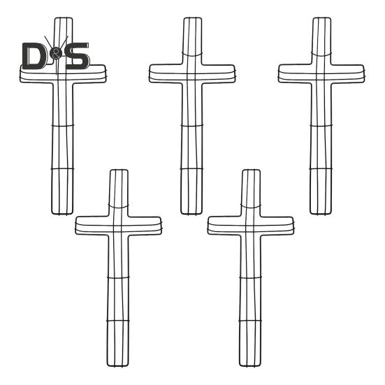

5 шт. металлическая проволочная рамка для венка своими руками искусственные растения цветочная гирлянда рамка форма для дома и улицы пасхальный рождественский праздник религиозный церковный декор 5pcs чёрный