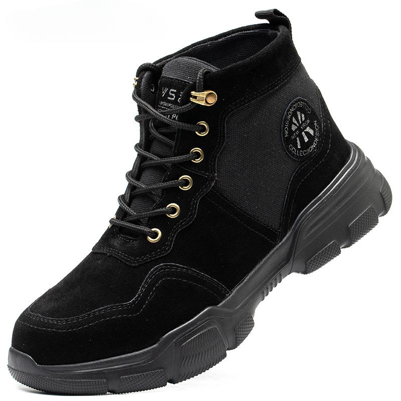 New Autumn and Winter Men's Warm Leather Boots Plus Velvet Thick Men's Non-slip High-top Martin Boots