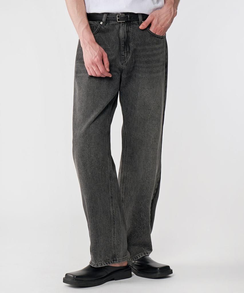 UNTAPPED STUDIO [2Pack] Bio-Washed Wide Denim Pants 6 Colors (B Type)