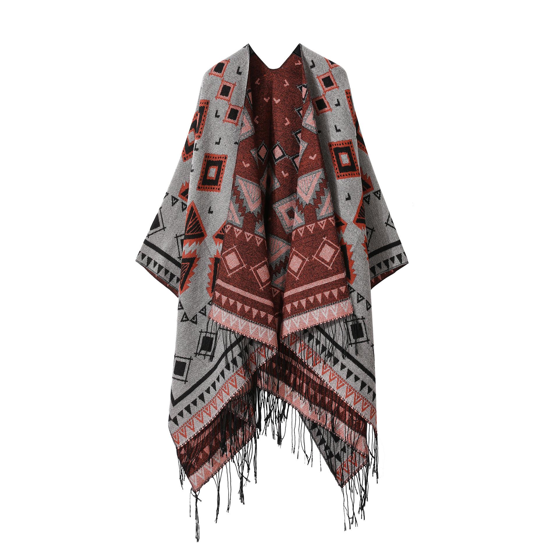 

Шаль кисточка Лицзян дорожный теплый шарф женский накидка плащ для улицы 160-135