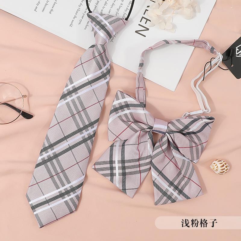 Japanese Korean Version Striped Jkdk College Style Red Cyan Gray Blue Shirt Men'S And Women'S Accessories Free Tie Tie Set