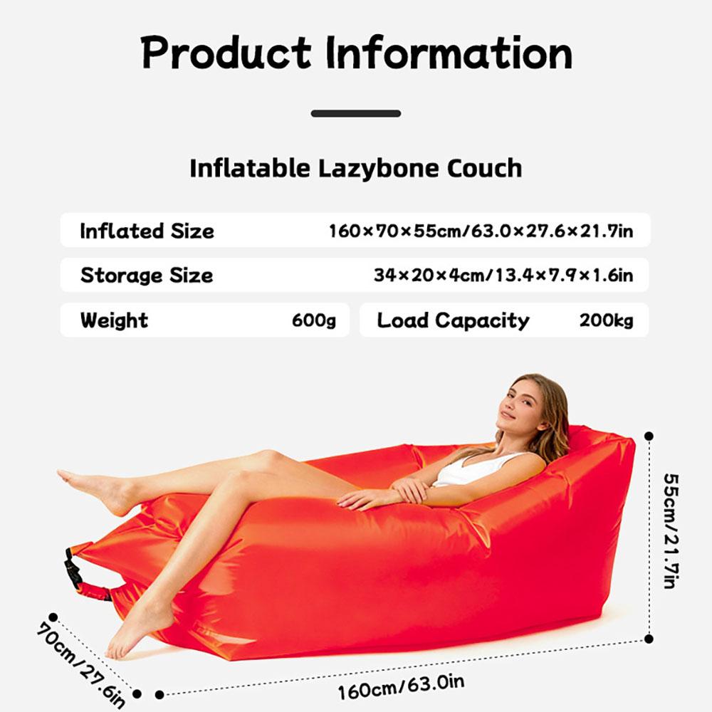 Multi Colored Single Lazy Inflatable Sofa Portable Outdoor Beach Air Sofa Bed Folding Camping Sleeping Bag for Comfortable Rest