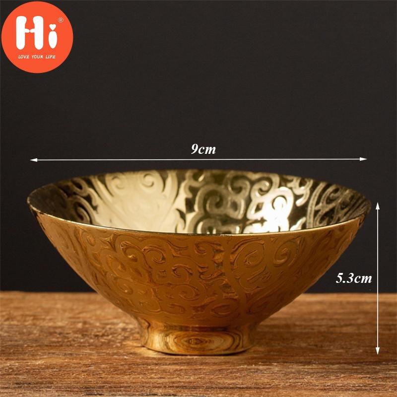 Hi Ceramic Gold Glaze Kung Fu Master Cup Porcelain Small Tea Bowl Handmade Office Teacups Water Mug Drinkware