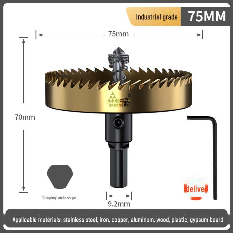 Green Forest High-Speed Steel Hole Opener Drill Bit for Metal and Stainless Steel.
