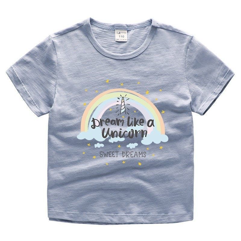 Slub Cotton Crew Neck Light Breathable Solid Color Ins Short Sleeve