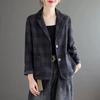 Coat Women Vintage Comfortable Lightweight Oversized Casual Blazer Cotton Linen Cardigan Jacket