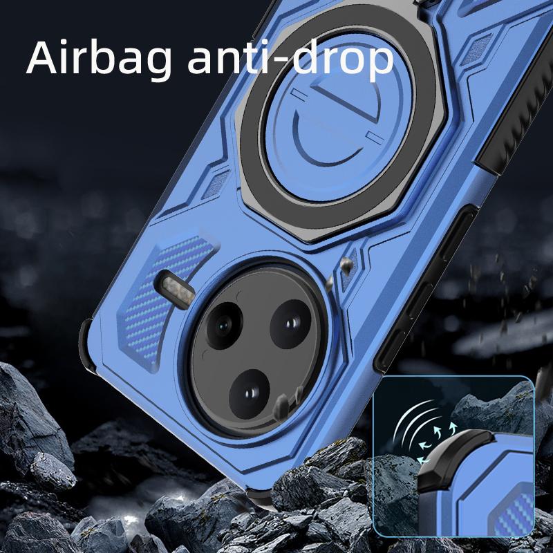 KEYSION Shockproof Magnetic Case for POCO F7 Pro 5G Upright Live Metal Ring Stand Phone Back Cover for Xiaomi POCO F7 Ultra 5G