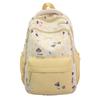 Cute Dachshund Dog Cartoon Printed Student Backpack With Pendant School For