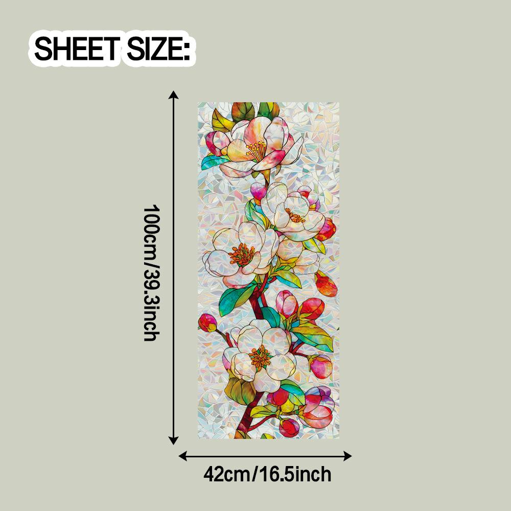 

Яркая акварельная магнолия Домашний декор Наклейка на окно 42*100CM