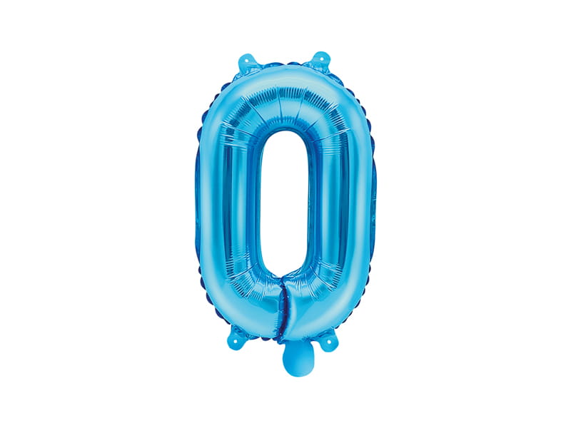 Balon Foliowy Cyfra "0" Niebieski 35 Cm