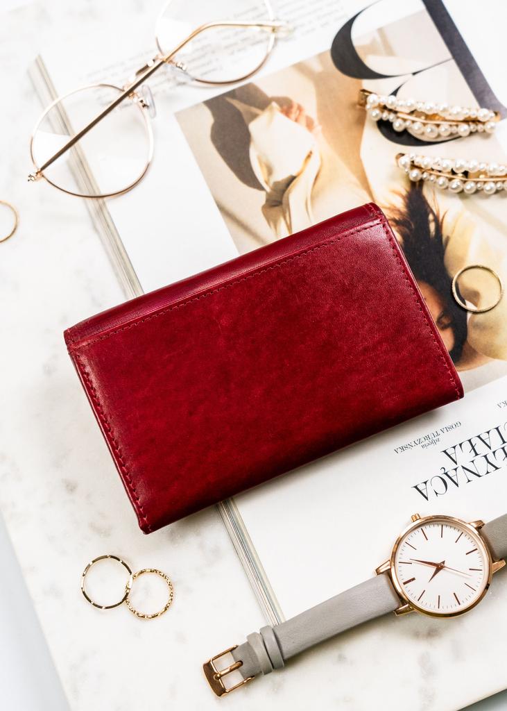 Women's Leather Wallet PTN 27074-TVT-6608 Red