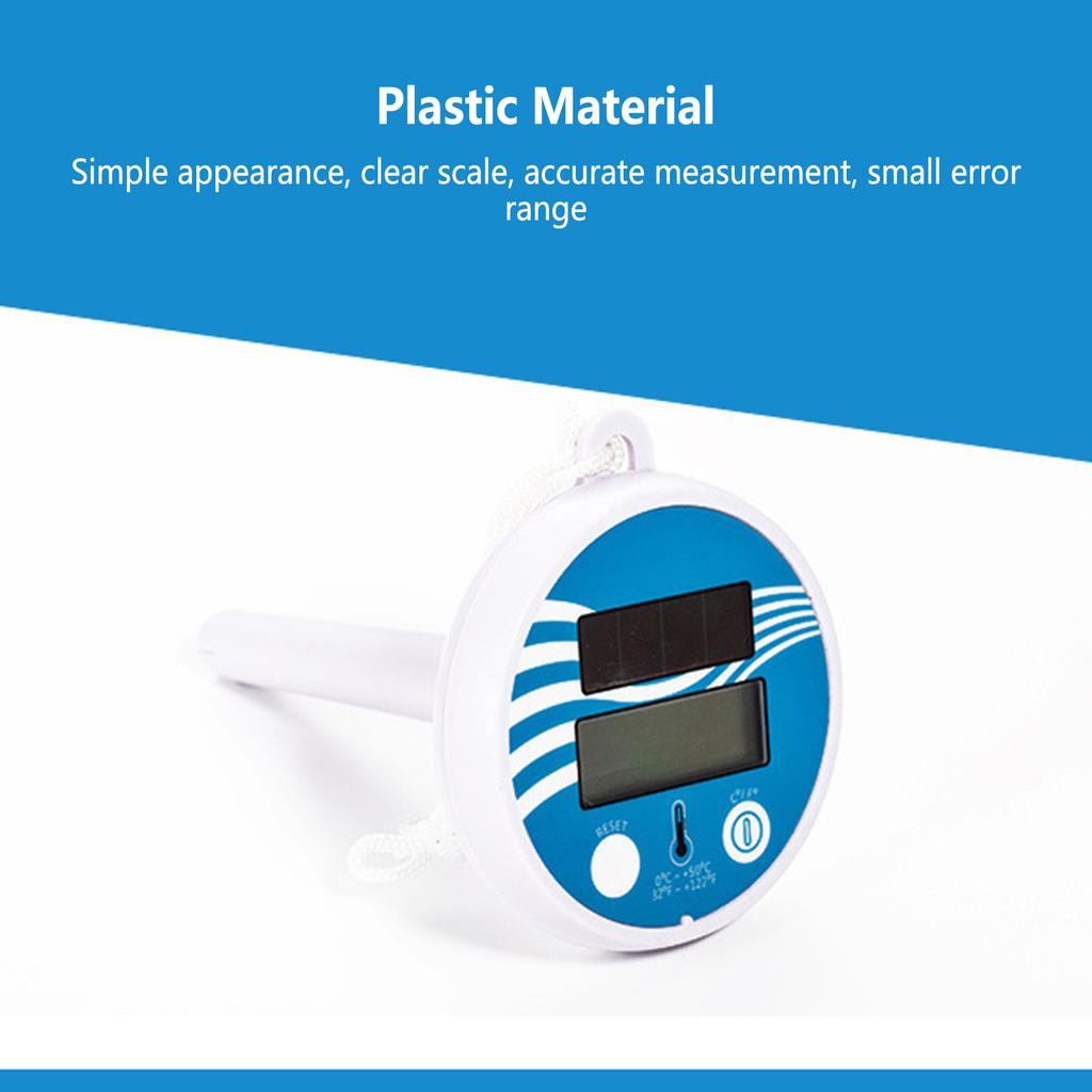 Solar Floating Thermometer IPX8 Waterproof LCD Screen Temperature Gauge for Hot Tub Swimming Pool Aquarium Tank