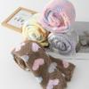 Kawaii Dicke Warme Korallenfleece Strümpfe Schlafende Herz Bodenstrümpfe Strumpfwaren Süße Lange Schlauchsocken Winter