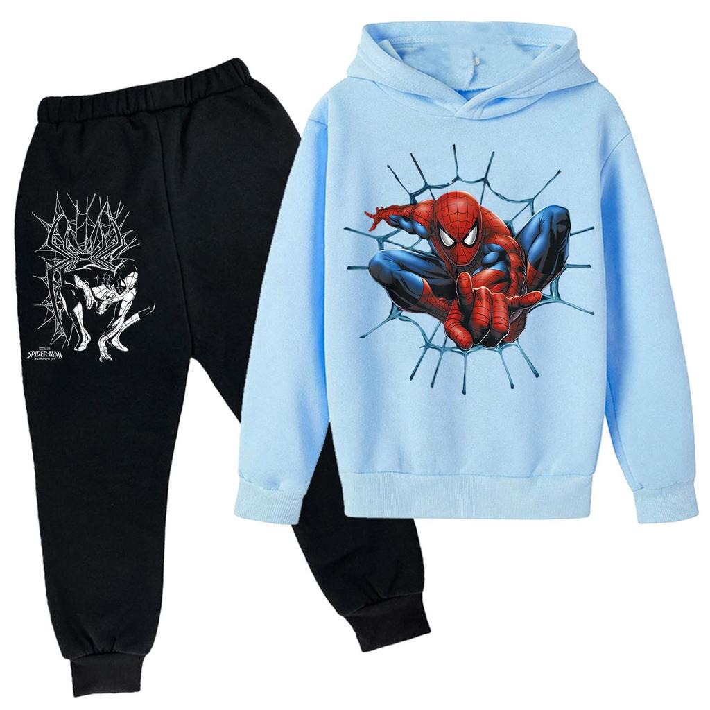Kids Trendy Printed Pullover Hoodie and Sweatpants Set - Loose Fit Long Sleeve Casual 2 Piece Outfit