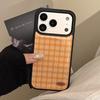 Orange Grid Pattern Phone Case for Apple iPhone 15/13/17 Promax
