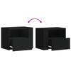 Wall Mounted Nightstands Set of 2 Black 45 x 30 x 35 cm