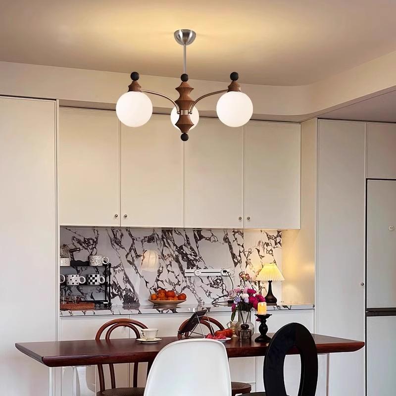 Amerikanischer Retro-Stil Schlafzimmer-Kronleuchter Französisch Vintage Massivholz Designer-Stil Künstlerische Beleuchtungskörper