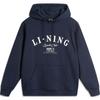 Li Ning Sports Life Collection Letter Loose Fit Thermal Fleece Lined Hooded Pullover Long Sleeved Sweatshirt Unisex AWDU673-5