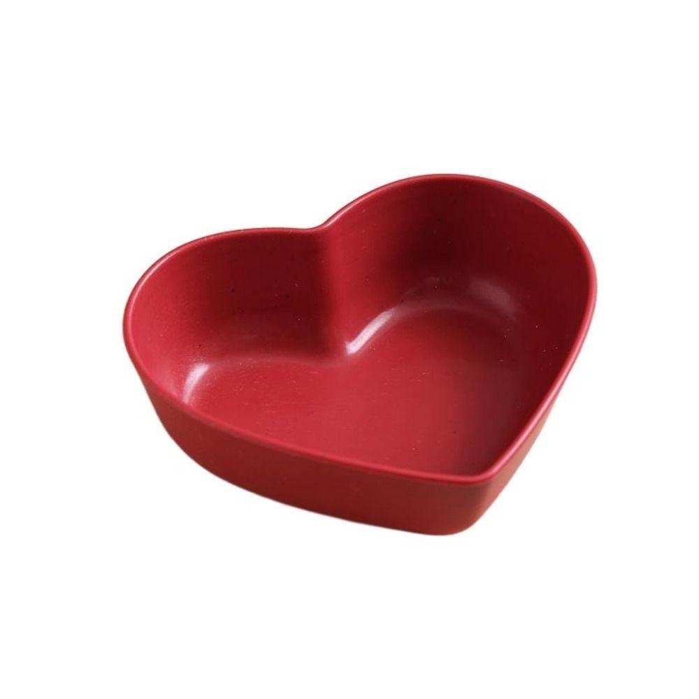 Wheat Straw Heart Shape Seasoning Dish Mini Sushi Seasoning Dish Creative Spice Plate  for Kitchen