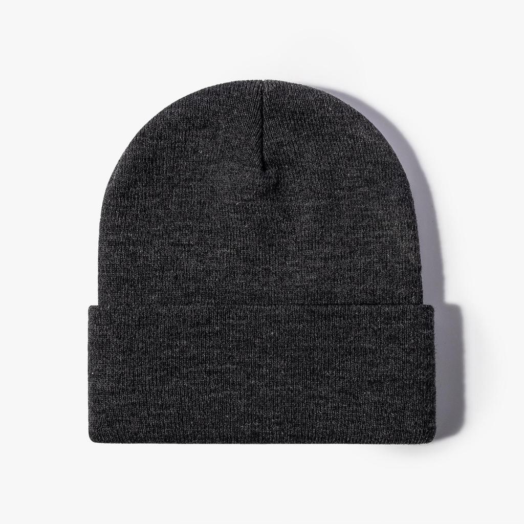 Unisex Korean-Style Embroidered Wool Beanie for Autumn/Winter – Slimming Look, Ideal for Outdoor Activities