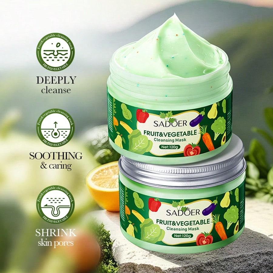1pc 120g Fruit And Vegetable Cleaning Facial Mask, Deep Cleaning Pores, Facial Mud Film, Many Fruits