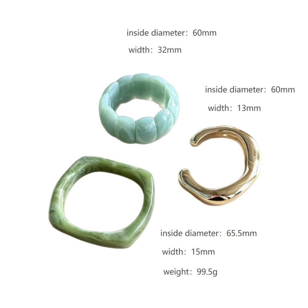 3Pcs/Set Stackable Irregular Waves Bangle Chunky Cuff Bangle Boho Bangle Bracelet for Women