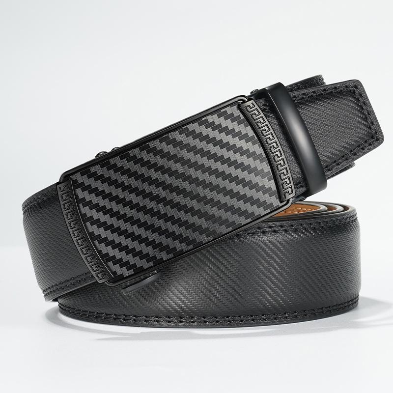 Men's Genuine Leather Automatic Buckle Belt for Business and Casual Wear