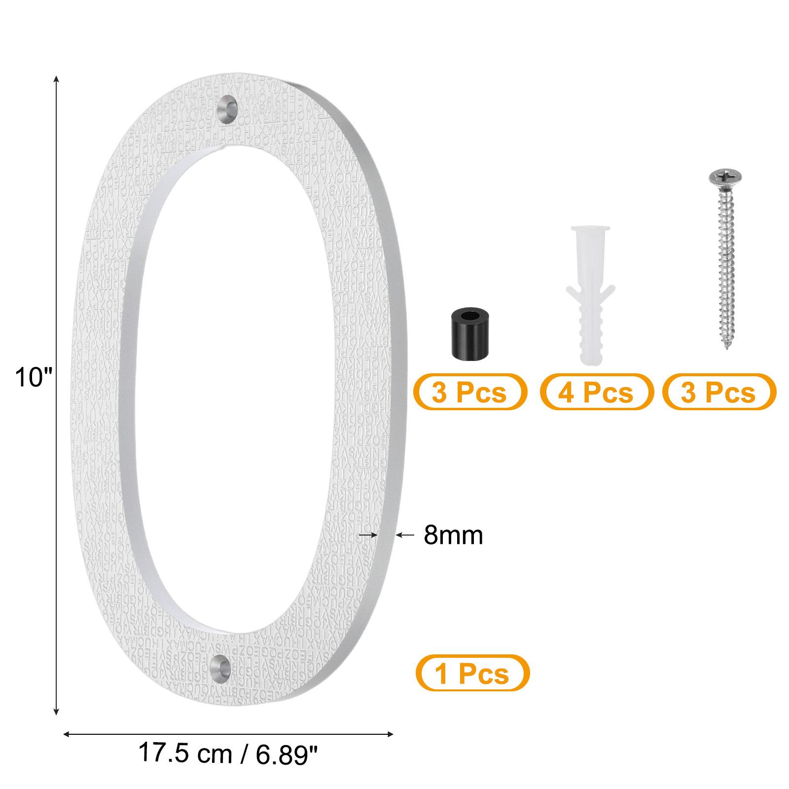 

10-дюймовый номер дома, табличка с номерами адреса дома, большая плавающая современная, с винтами для наружной стены, улицы, серебристая, 0-9