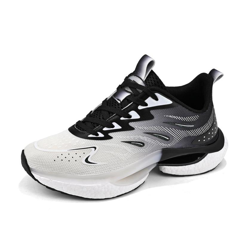 

Мужские кроссовки, новинка 2023 года, спортивная повседневная обувь для мужчин, дышащая летающая тканая амортизирующая обувь для пар с попкорном 44