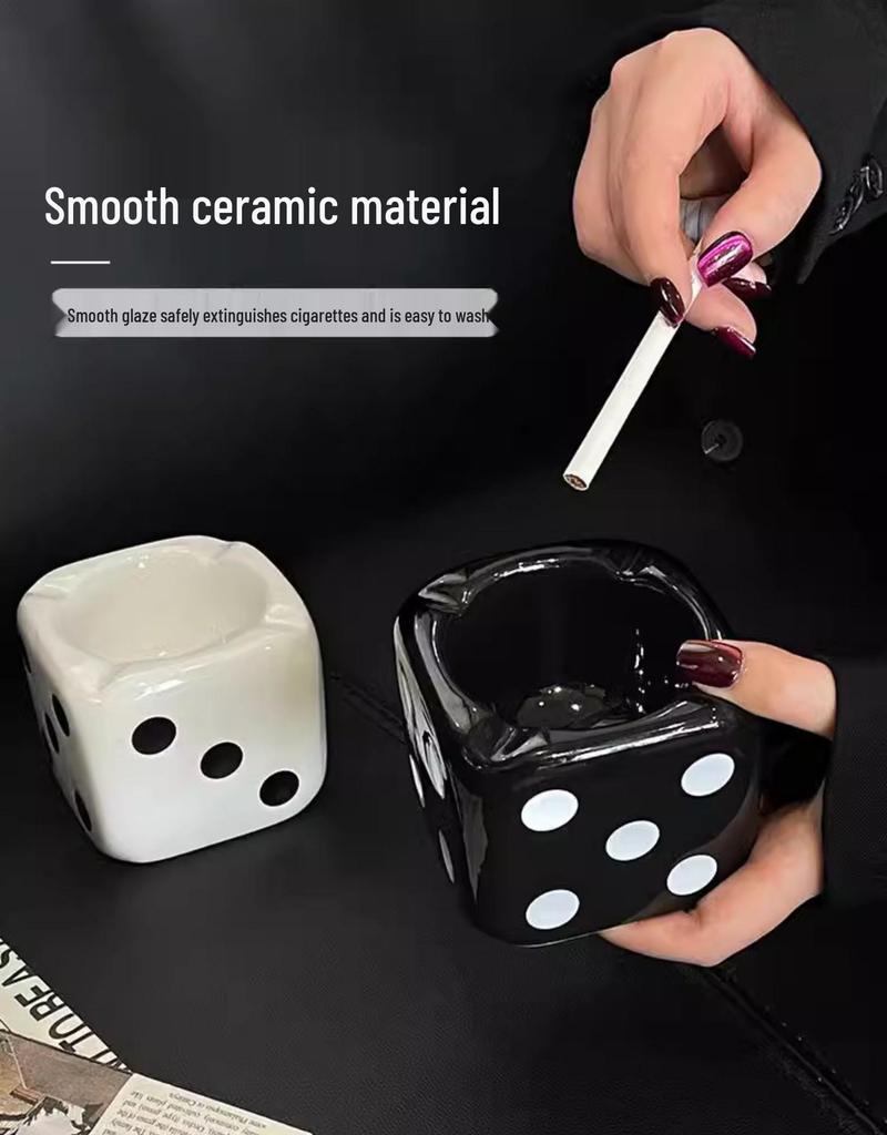 High-End Creative Ceramic Ashtray: Unique Tabletop Gift for Boyfriend, Trendy & Stylish