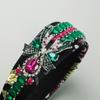 Women's Hairband Heavy Craft Bow Colored Drill Vintage Embroidery Palace Wide Edge Headwear