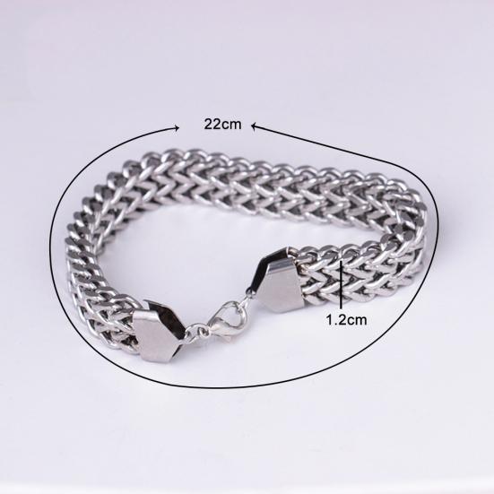 Men Stainless Steel Bracelet Bangle Simple Design Vintage Snake Chain Jewelry