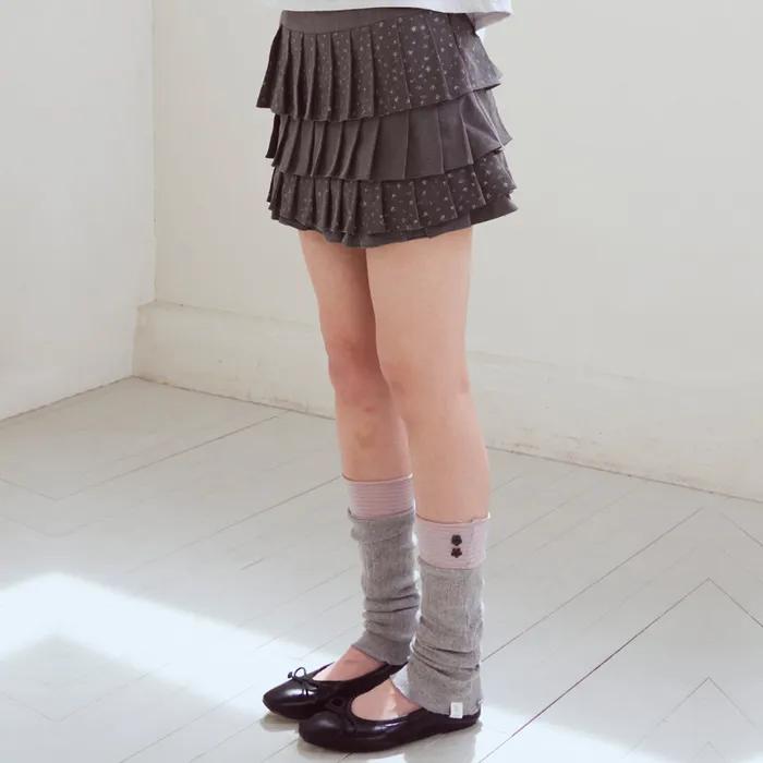 Stripe Flower Leg Warmer, Gray