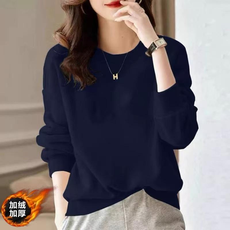 Cartoon crew neck sweater women's loose autumn and winter clothing new fashion lazy style versatile sticker top tide