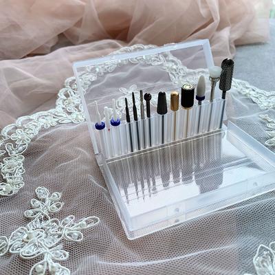 1 Pieza Caja de Almacenamiento para Brocas de Uñas Caja de Exhibición Transparente Exhibidor Herramienta Accesorio para Uñas
