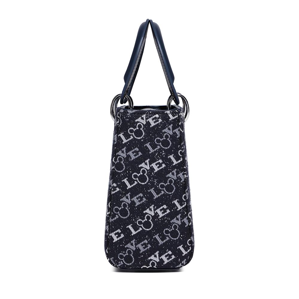 New Disney Mickey Series PU, Textile Mixture One Shoulder Handbag Women's Blue BMK-71667L