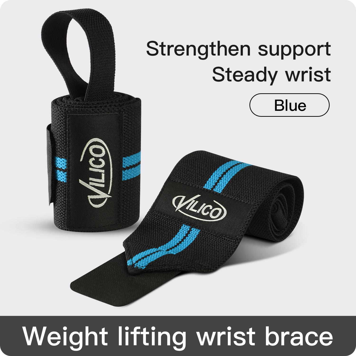 Wristband Wrist Support Brace Straps Wrist Gym Wraps Bandage Fitness Gym Training Strength Weight Lifting Protective Equipment AB136-BU