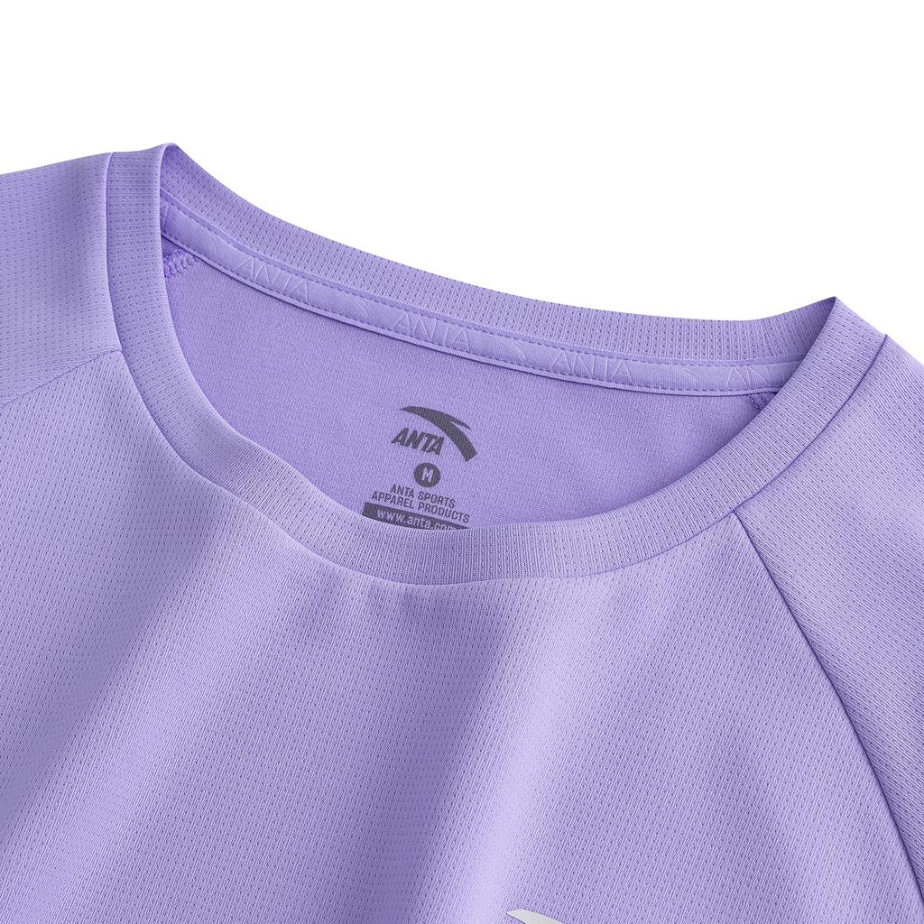 Anta Training Short Sleeve Knitted Top Summer T-Shirt Women tops Phoenix-Dance-Purple 962627116-3